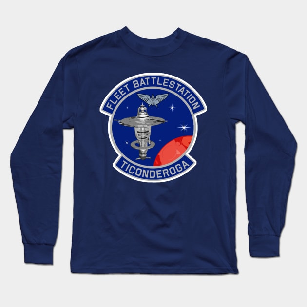 Starship Troopers Ticonderoga Patch Long Sleeve T-Shirt by PopCultureShirts